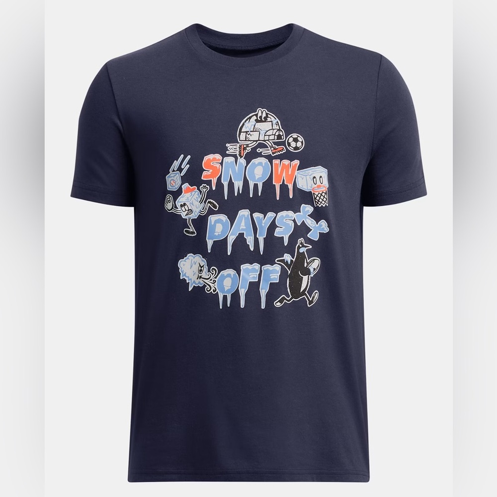 Under Armour Boys Blue Basketball Graphic Tshirt “Snow Days Off”